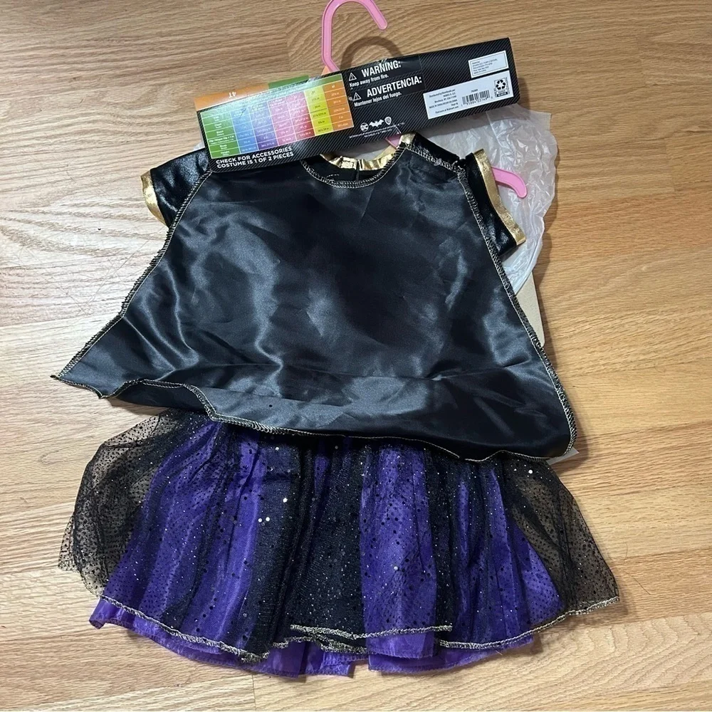 Batman Batgirl Costume NEW Black Purple Kids Halloween 4T Dress Tutu Cape